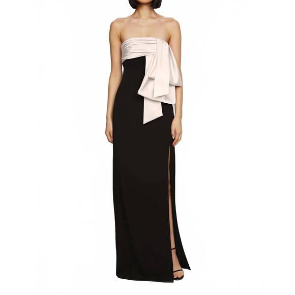 NEW AMUR melodie bow gown in black/ivory - Picture 1 of 4